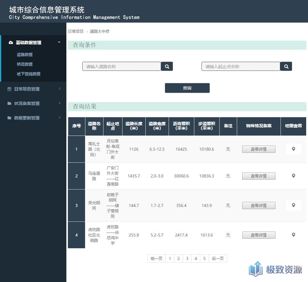 城市综合信息管理系统layui后台界面模板